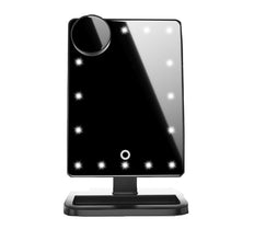 Touch Screen Makeup Mirror With 20 LED Light Bluetooth Music Speaker 10X