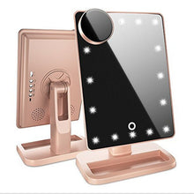 Touch Screen Makeup Mirror With 20 LED Light Bluetooth Music Speaker 10X