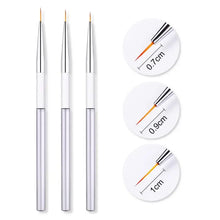 3Pcs French Stripe Nail Art Liner Brush Set