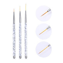 3Pcs French Stripe Nail Art Liner Brush Set