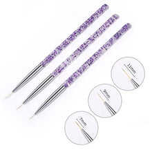 3Pcs French Stripe Nail Art Liner Brush Set