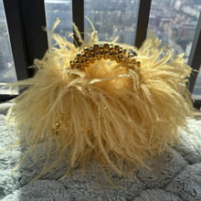 Pearl Bead Bag With Feather Fur Designer Brand Clear Acrylic