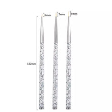 3Pcs French Stripe Nail Art Liner Brush Set