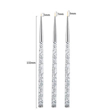 3Pcs French Stripe Nail Art Liner Brush Set