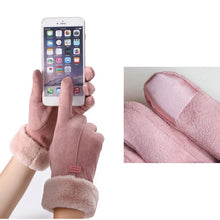 New Fashion Gloves Autumn Winter Cute Furry Warm Mitts Full Finger Women