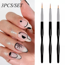 3Pcs French Stripe Nail Art Liner Brush Set