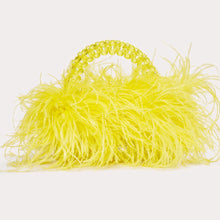 Pearl Bead Bag With Feather Fur Designer Brand Clear Acrylic