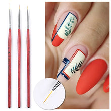 3Pcs French Stripe Nail Art Liner Brush Set