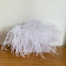 Pearl Bead Bag With Feather Fur Designer Brand Clear Acrylic