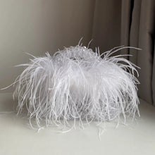 Pearl Bead Bag With Feather Fur Designer Brand Clear Acrylic