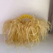 Pearl Bead Bag With Feather Fur Designer Brand Clear Acrylic