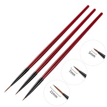 3Pcs French Stripe Nail Art Liner Brush Set